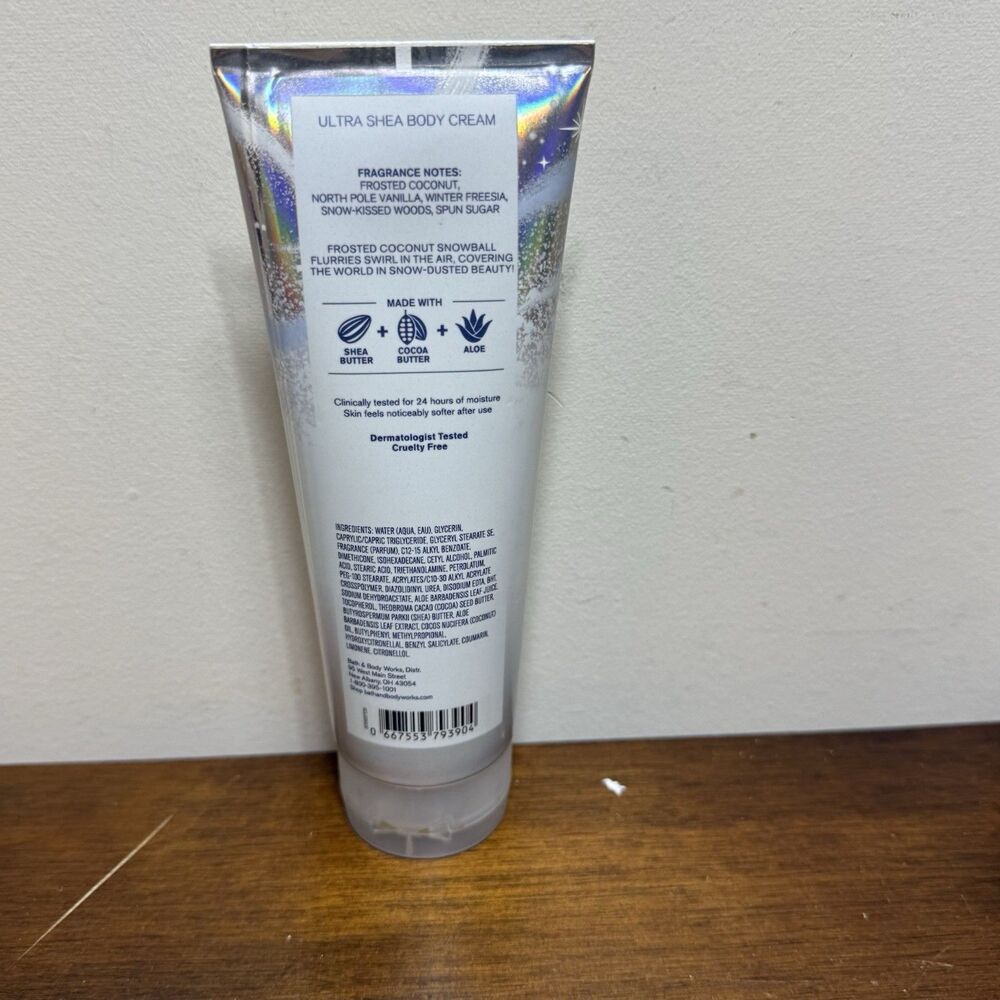 Bath and Body Works Frosted Coconut Snowball Ultra Shea Body Cream 8oz - Picture 4 of 5